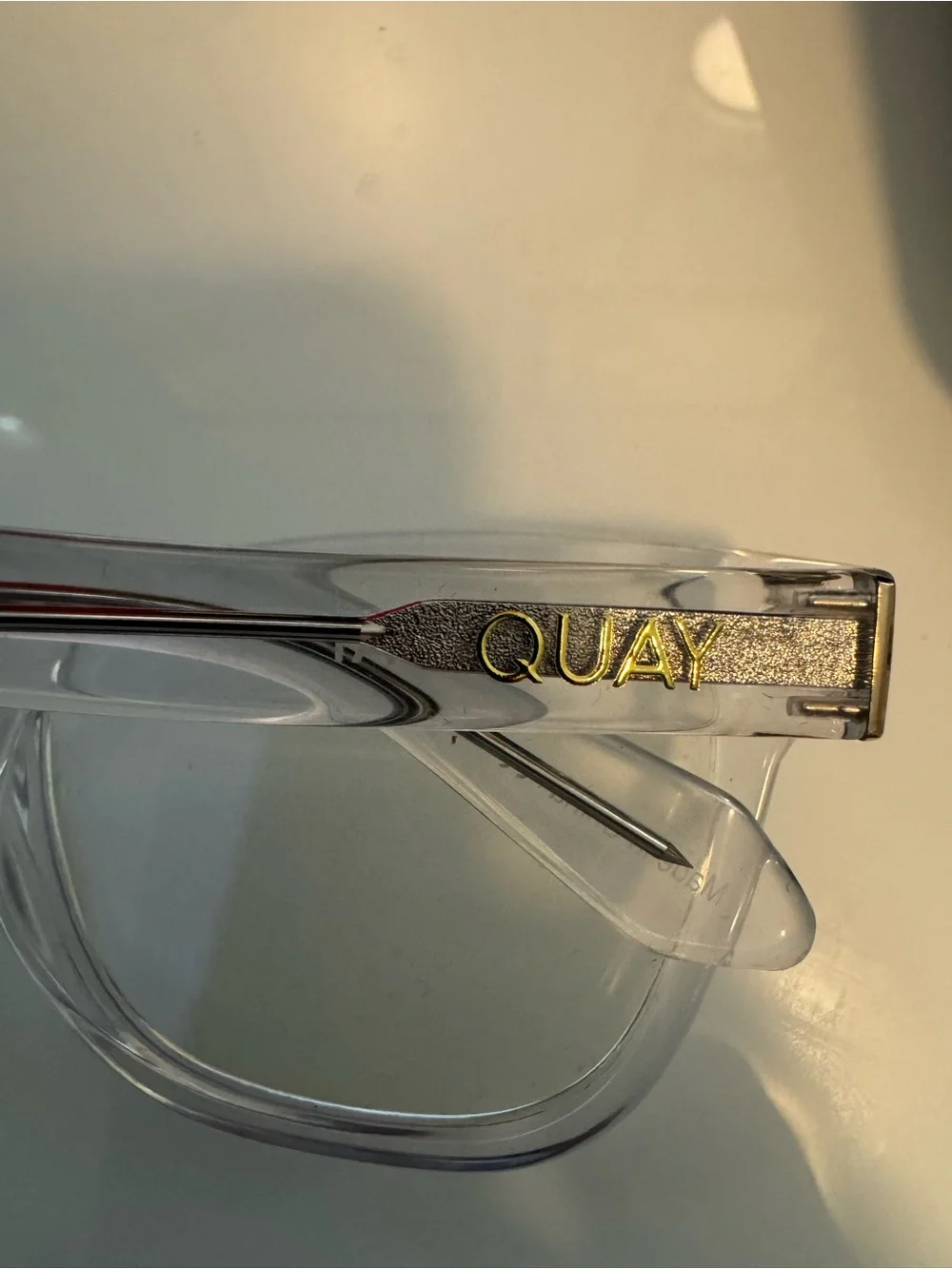 Quay Australia Clear Transparent Blue-Light Square Frames